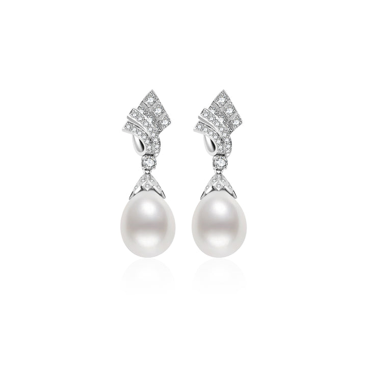 18k Solid Gold Australian White Pearl Earring KE00228