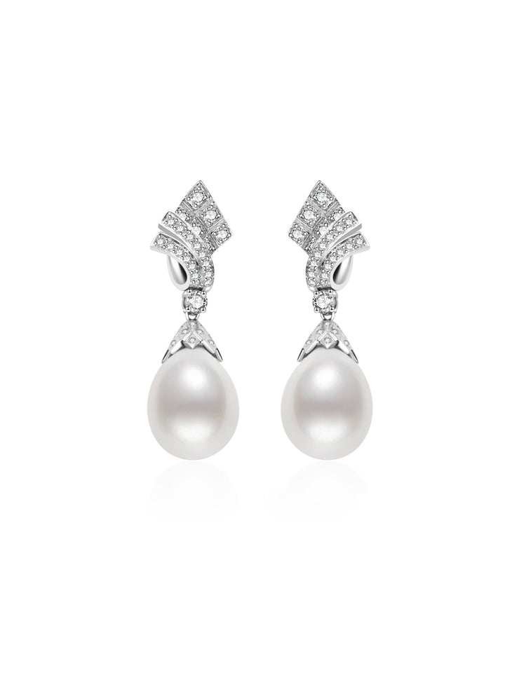18k Solid Gold Australian White Pearl Earring KE00228