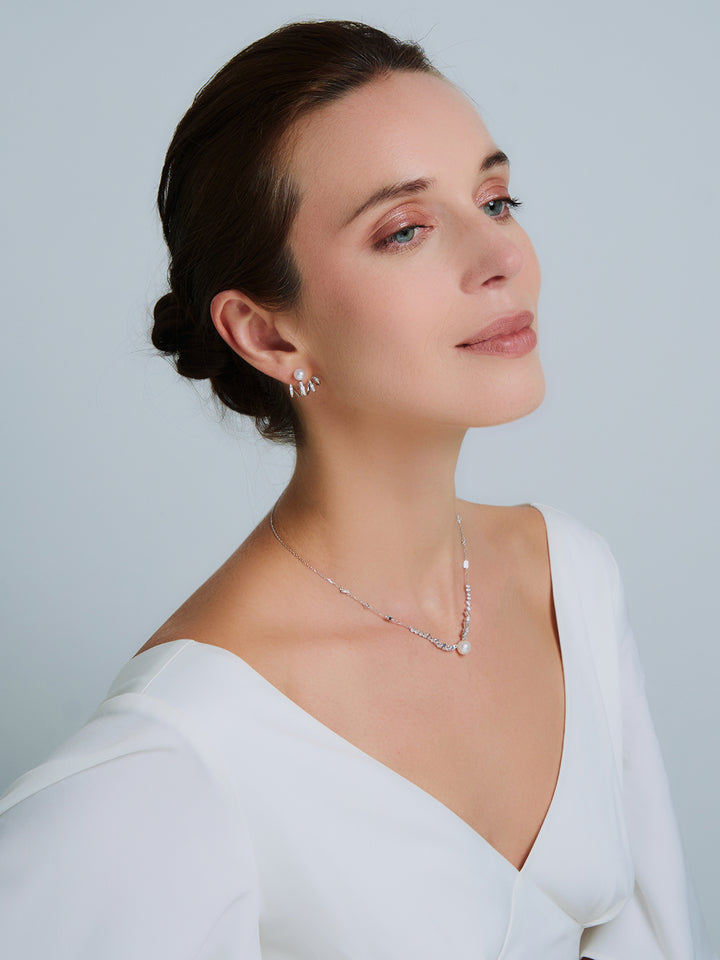 18K Diamant Hanadama Akoya Perlen Ohrringe KE00229 | LIEBE