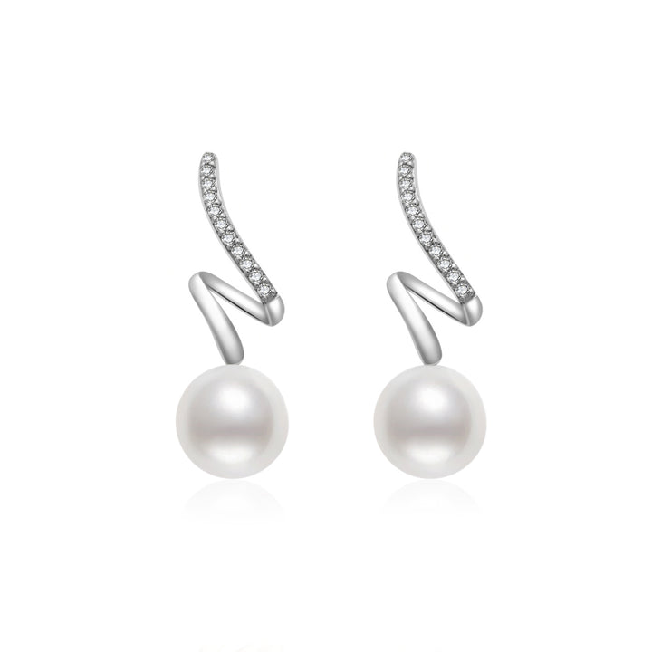 18K Solid Gold Diamond Akoya Hanadama Pearl Earrings KE00231