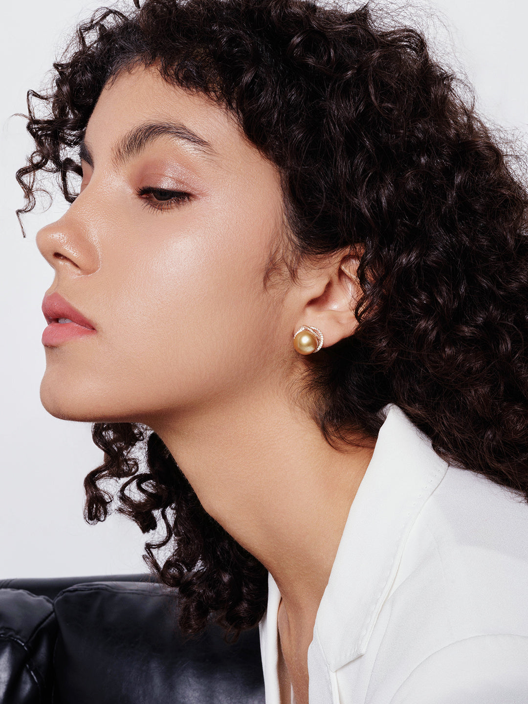 Anting-anting Stud Mutiara Emas Laut Selatan 18K Emas Pepejal KE00237