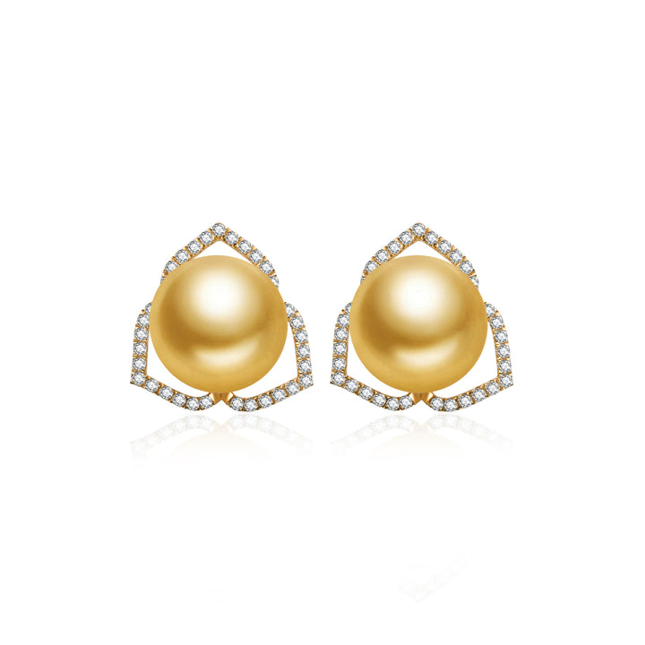 Anting-anting Stud Mutiara Emas 18K Solid Laut Selatan KE00240