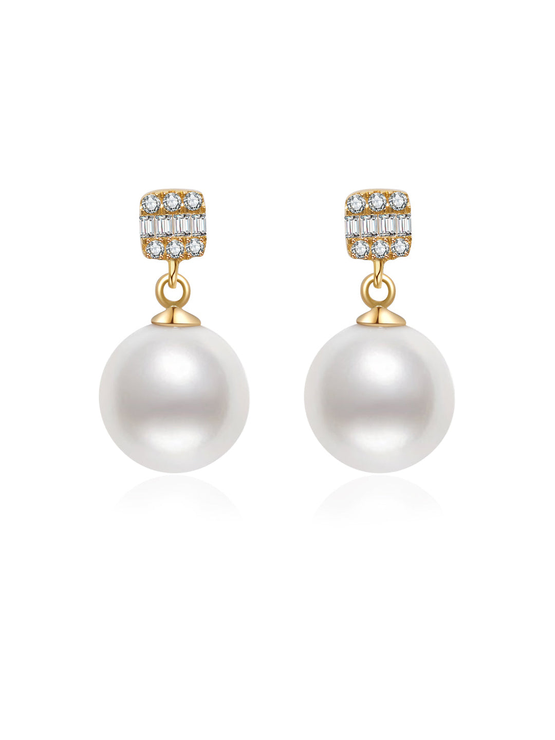 优雅18K纯金淡水珍珠耳环 KE00244