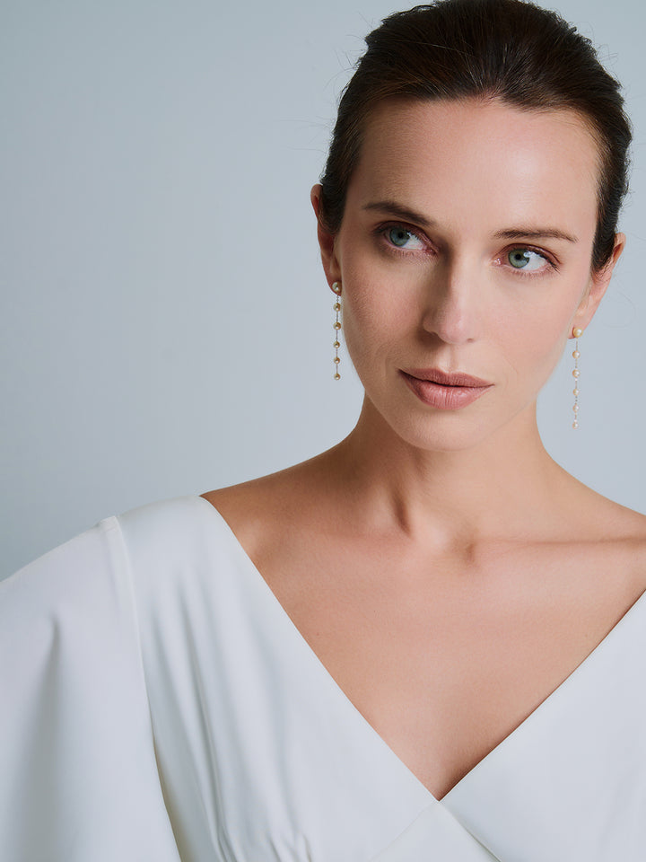 18K Gold Akoya Goldish Pearl Earrings KE00248