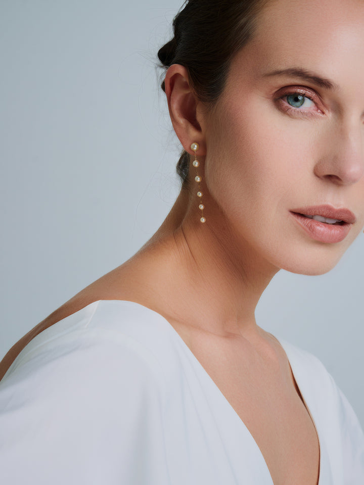 18K Gold Akoya Goldish Pearl Earrings KE00248