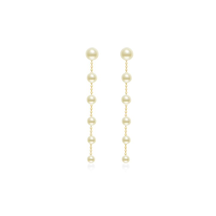 Boucles d'oreilles en or 18 carats avec perles dorées Akoya KE00248