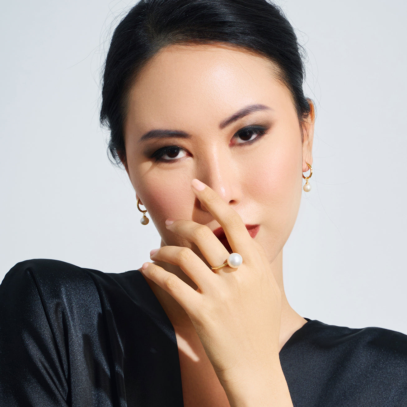 Top Grade 18K Gold Edison Pearl Ring KR00111 - PEARLY LUSTRE