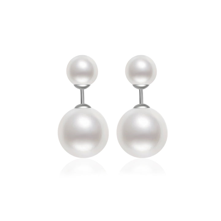 18K Solid Gold Interchangeable Edison Pearl Earrings KE00261 | POSSIBILITIES - PEARLY LUSTRE