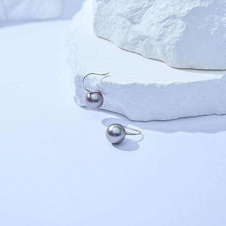 Elegant 18K Solid Gold﻿ Tahitian Pearl Earrings KE00264