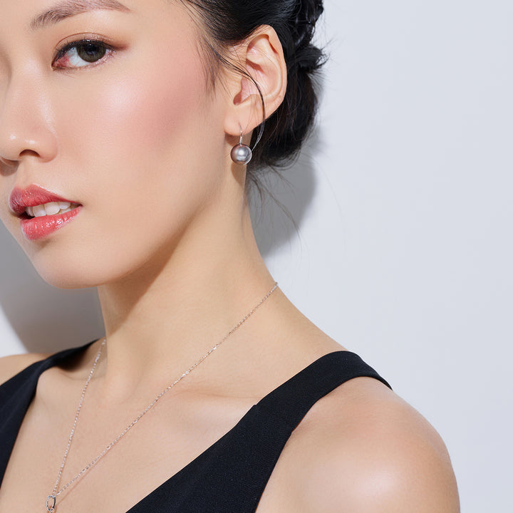 Elegant 18K Solid Gold﻿ Tahitian Pearl Earrings KE00264