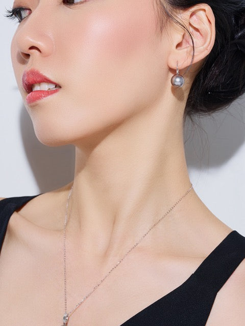 Elegant 18K Solid Gold﻿ Tahitian Pearl Earrings KE00264