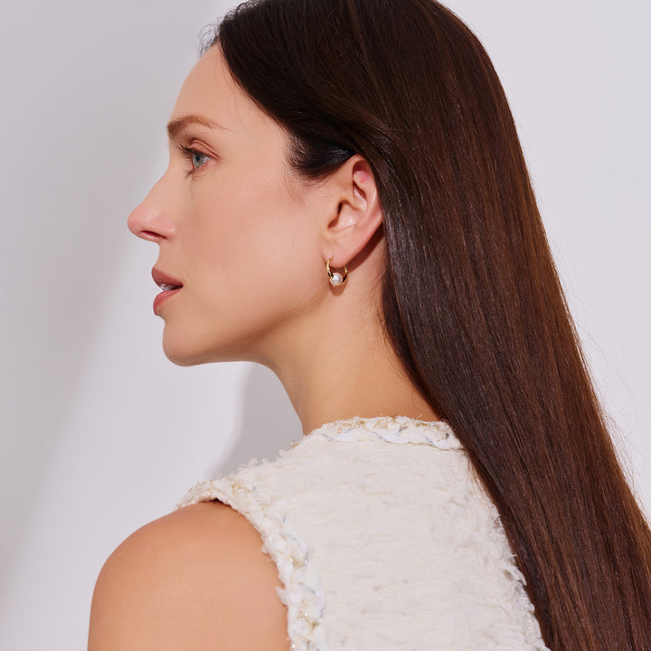 18K Solid Gold Akoya  Pearl Earrings KE00268 - PEARLY LUSTRE