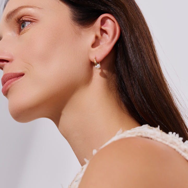 18K Solid Gold Akoya  Pearl Earrings KE00268 - PEARLY LUSTRE