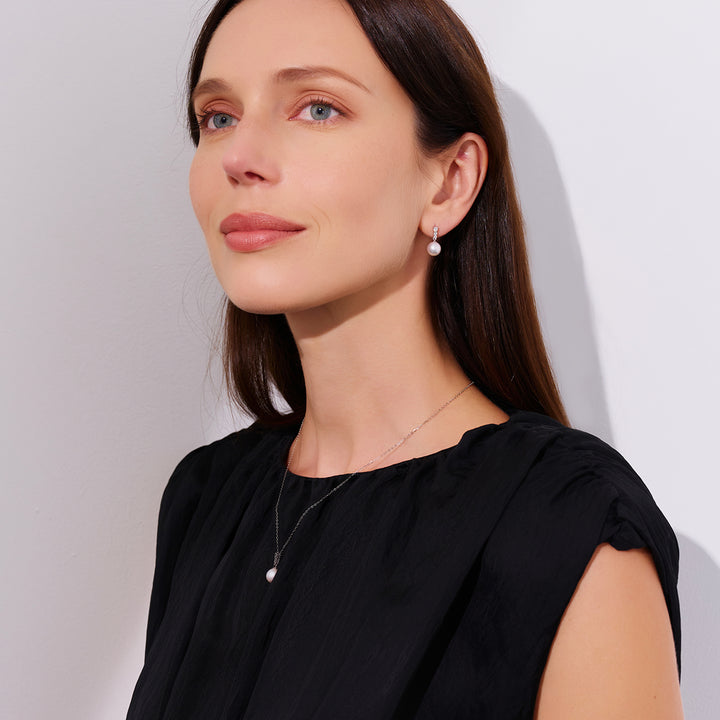 18k 순금 호주산 화이트 진주 귀걸이 KE00303