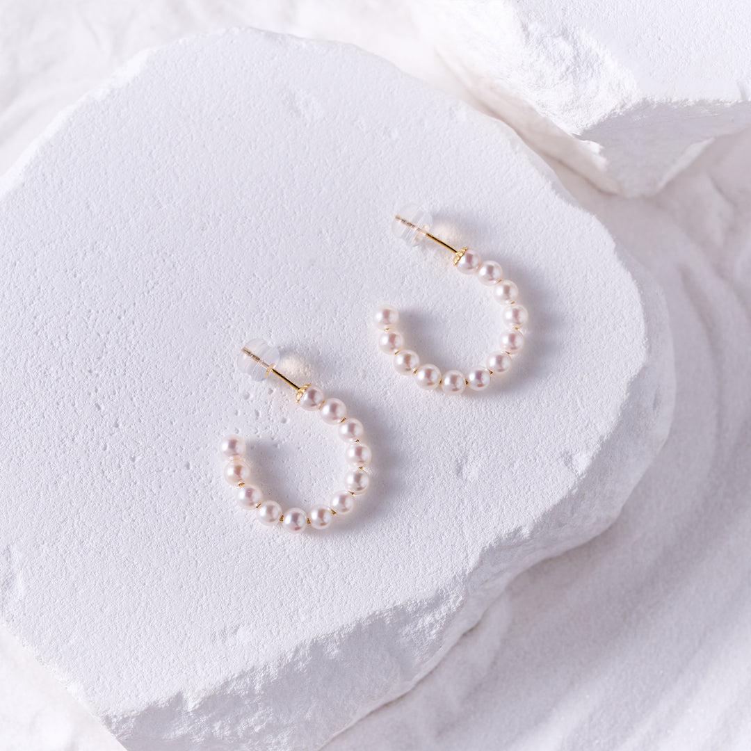 18K Gold Akoya Pearl Earrings KE00281 - PEARLY LUSTRE