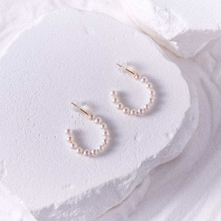 18K Gold Akoya Pearl Earrings KE00281 - PEARLY LUSTRE