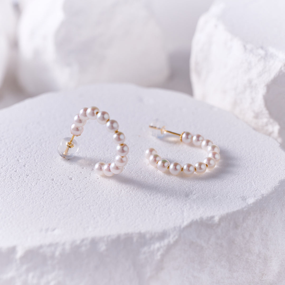 18K Gold Akoya Pearl Earrings KE00281 - PEARLY LUSTRE