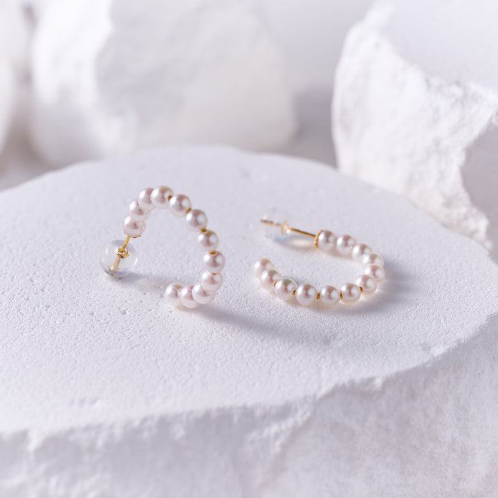 18K Gold Akoya Pearl Earrings KE00281 - PEARLY LUSTRE
