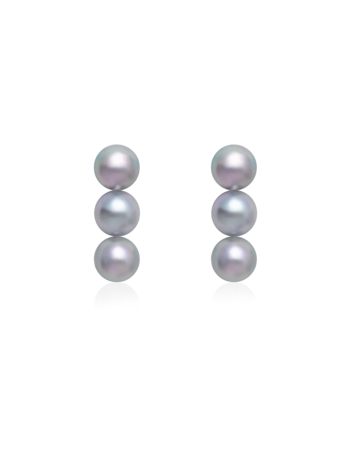 18K銀藍色Akoya珍珠耳環 KE00282
