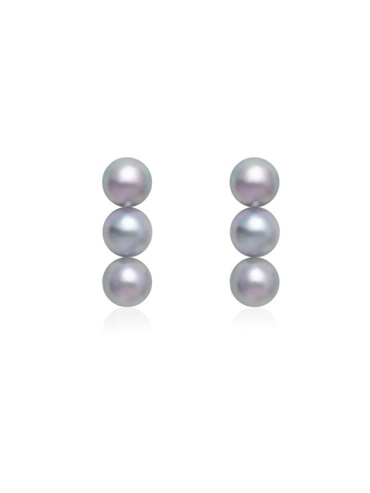 18K銀藍色Akoya珍珠耳環 KE00282