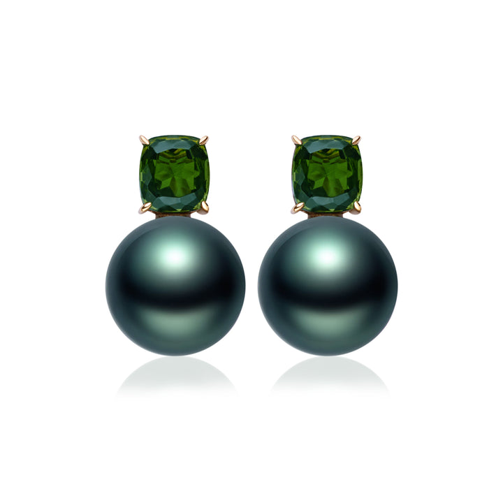 18K Gold Tahitian Pearl Earrings KE00283 - PEARLY LUSTRE