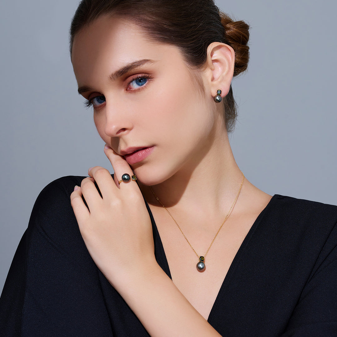 สร้อยคอไข่มุกทาฮิติในน้ำเค็มทองแท้ 18K KN00346