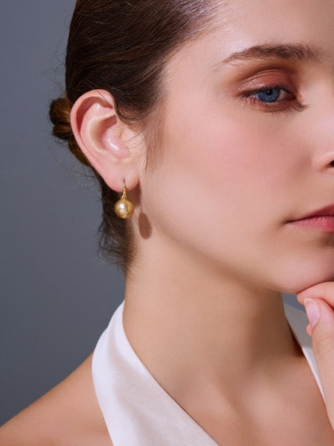 Anting Mutiara Emas Laut Selatan Emas Tulen 18K KE00285