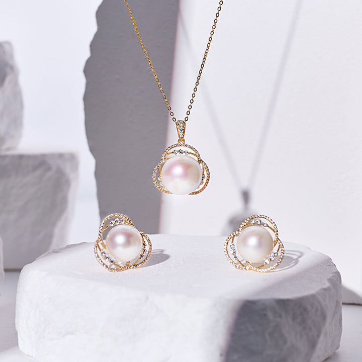 18K Solid Gold Edison Pearl Earrings KE00288 - PEARLY LUSTRE