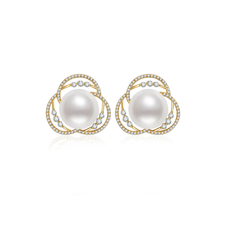 18K Solid Gold Edison Pearl Earrings KE00288 - PEARLY LUSTRE