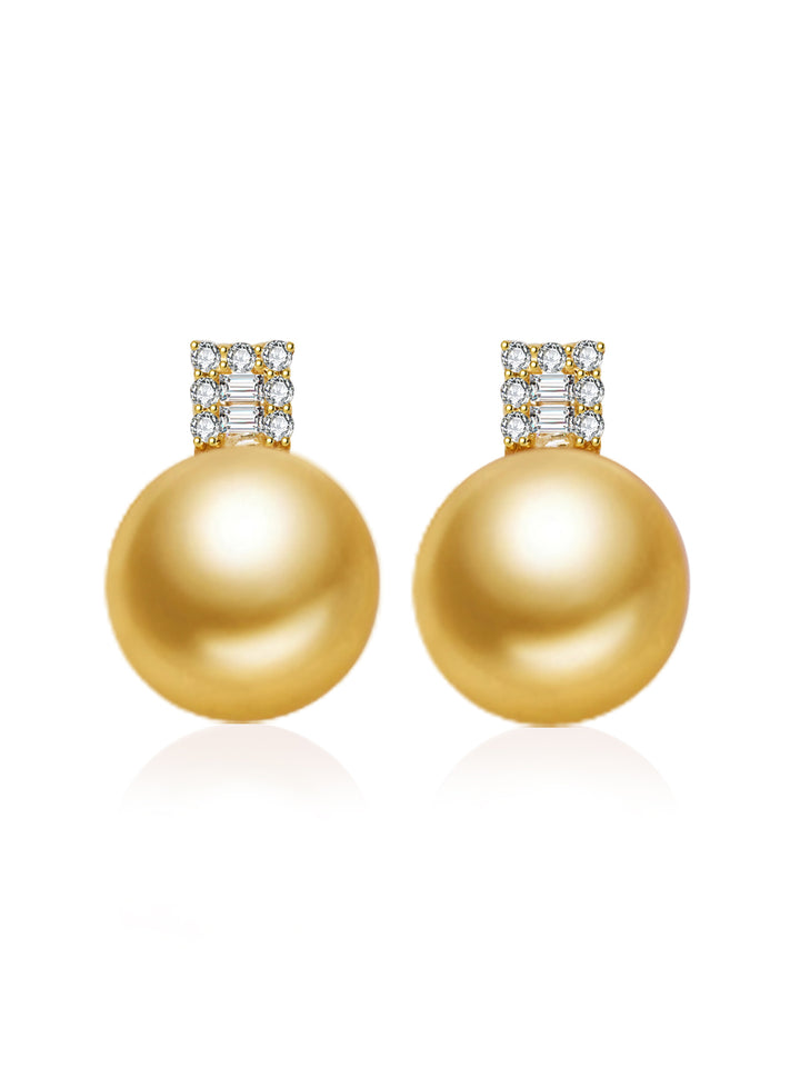 Anting-anting Stud Mutiara Emas Laut Selatan Emas Tulen 18K KE00293