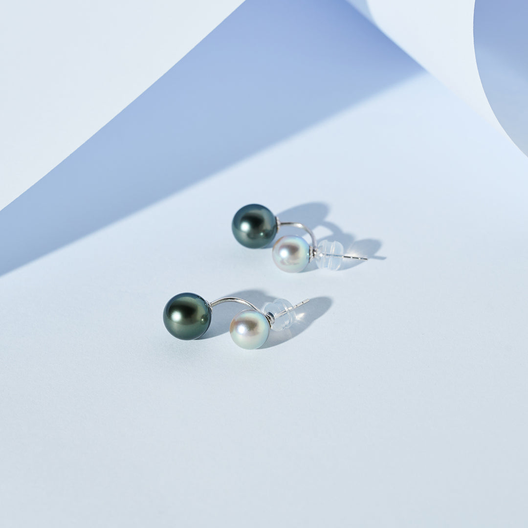 Orecchini con perle Tahitiane e Madama in oro 18K KE00295 | HARMONY