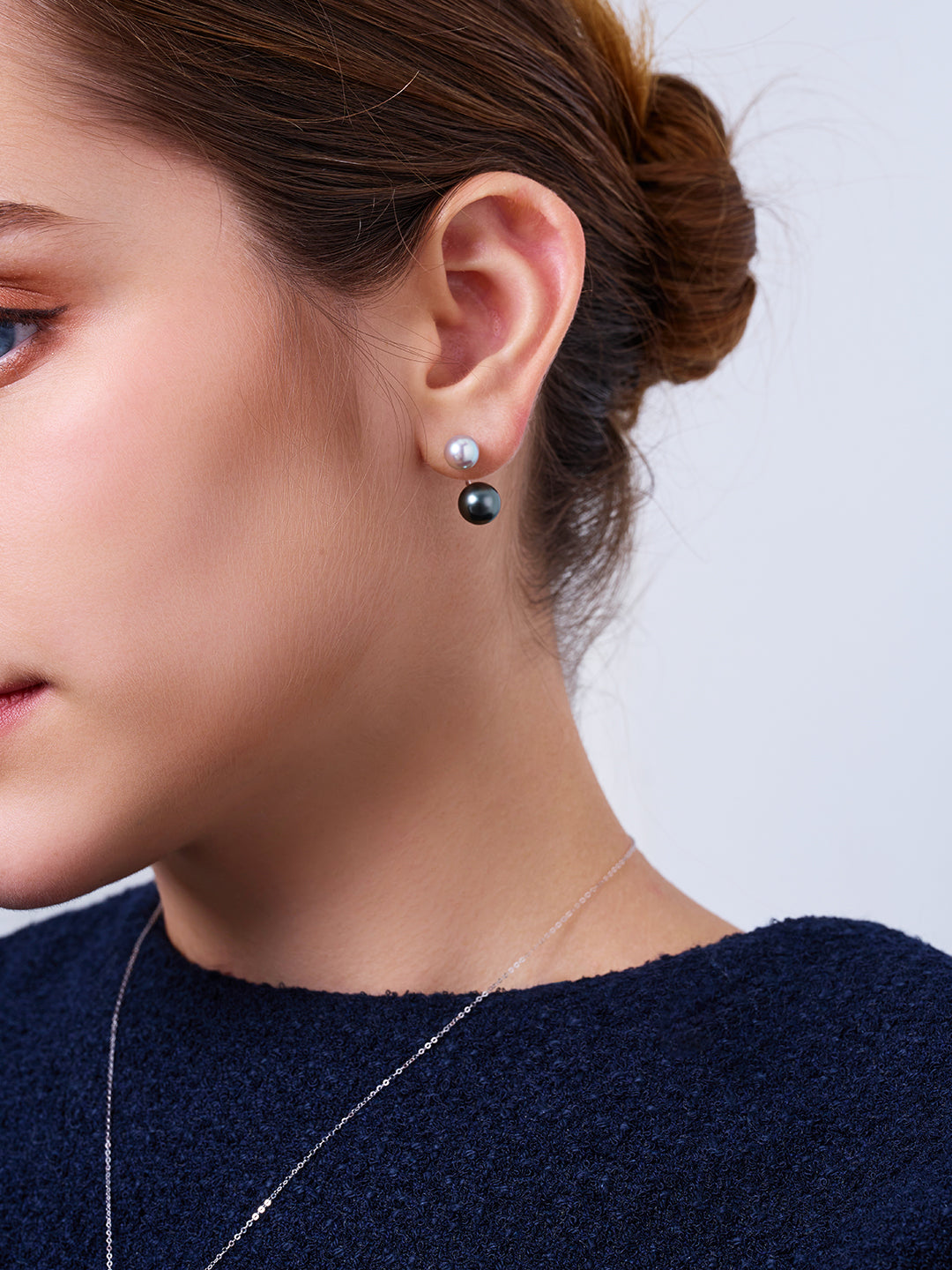 18K Tahitian & Madama Pearl Earrings KE00295 | HARMONY