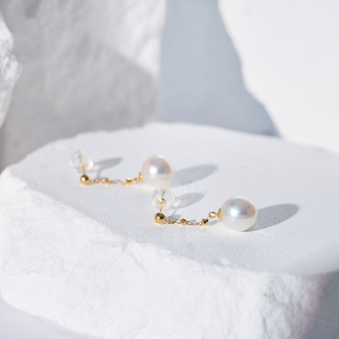 18K 골드 아코야 진주 귀걸이 KE00298