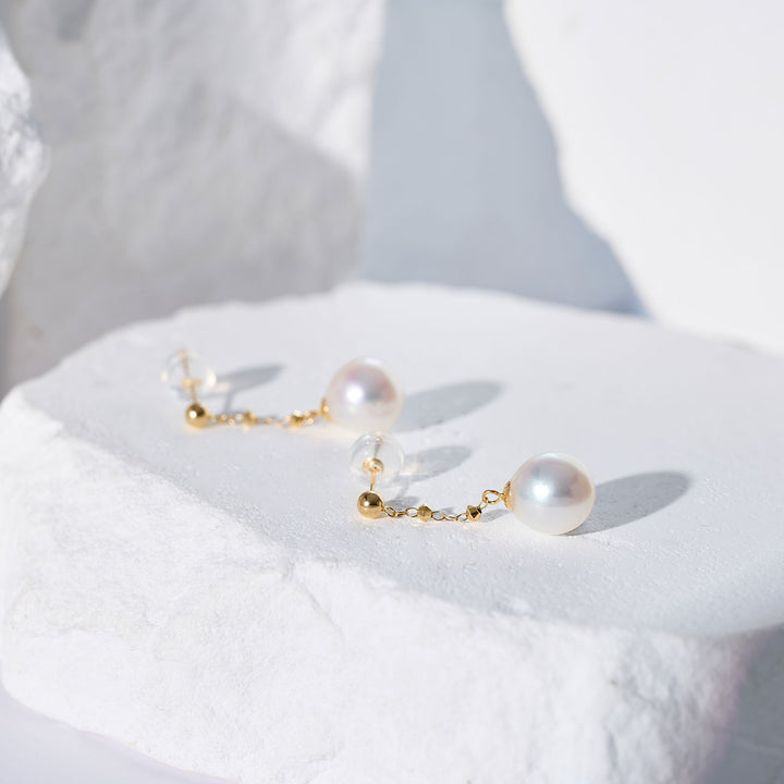 18K 골드 아코야 진주 귀걸이 KE00298
