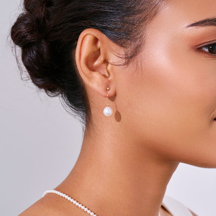 18K金Akoya珍珠耳环 KE00298