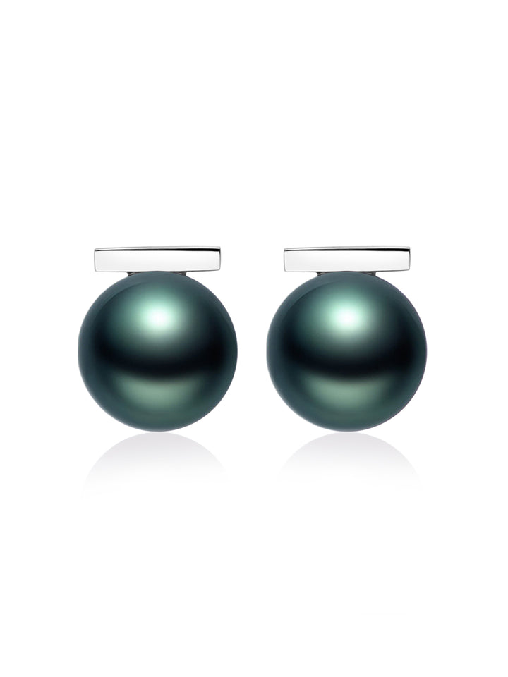 18K Gold Tahitian Pearl Earrings KE00299
