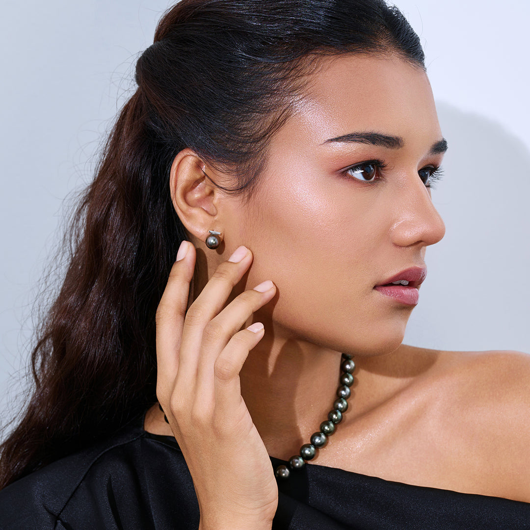 18Kゴールド タヒチ真珠 イヤリング KE00299