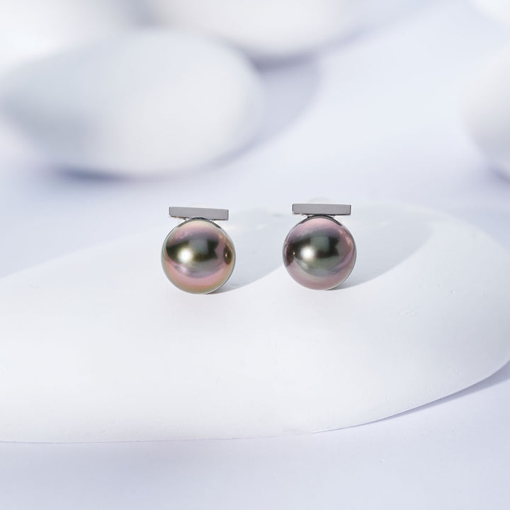 Pendientes de perla tahitiana de oro 18K KE00299