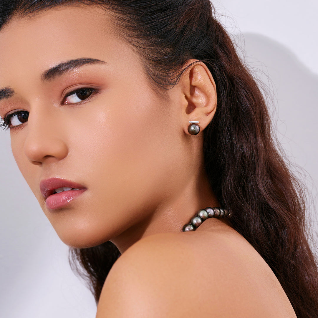 18Kゴールド タヒチ真珠 イヤリング KE00299