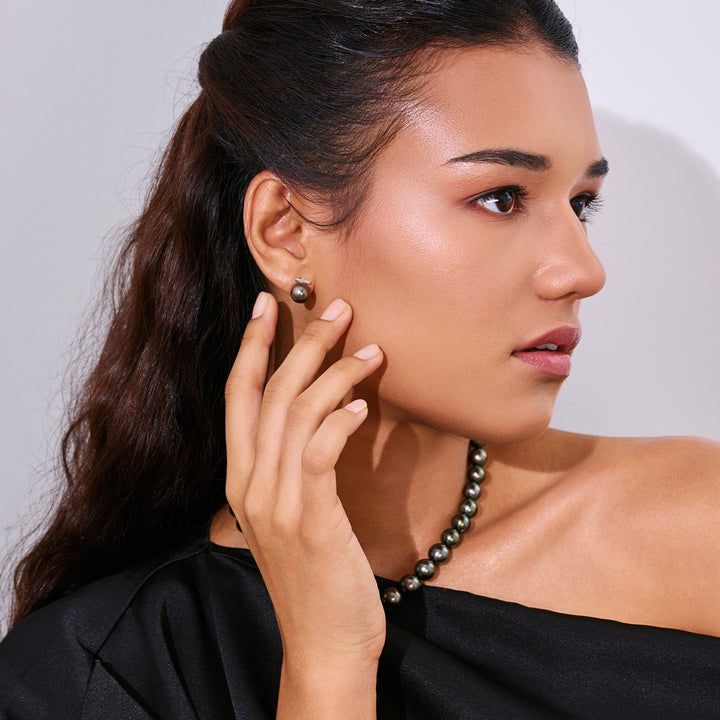 18Kゴールド タヒチ真珠 イヤリング KE00299