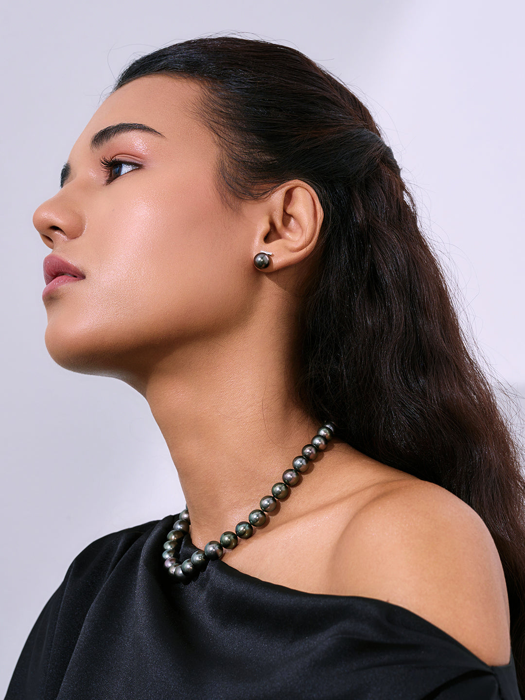 18k Solid Gold Aurora PEACOCK Tahitian Pearl Necklace KN00100