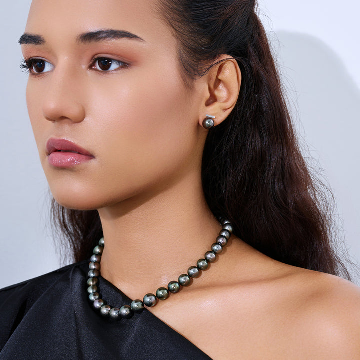 18k 純金 Aurora 孔雀圖案大溪地珍珠項鍊 KN00100