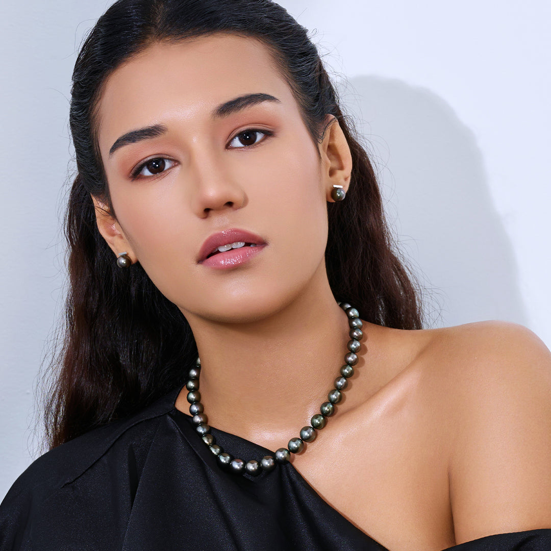 18k 純金 Aurora 孔雀圖案大溪地珍珠項鍊 KN00100