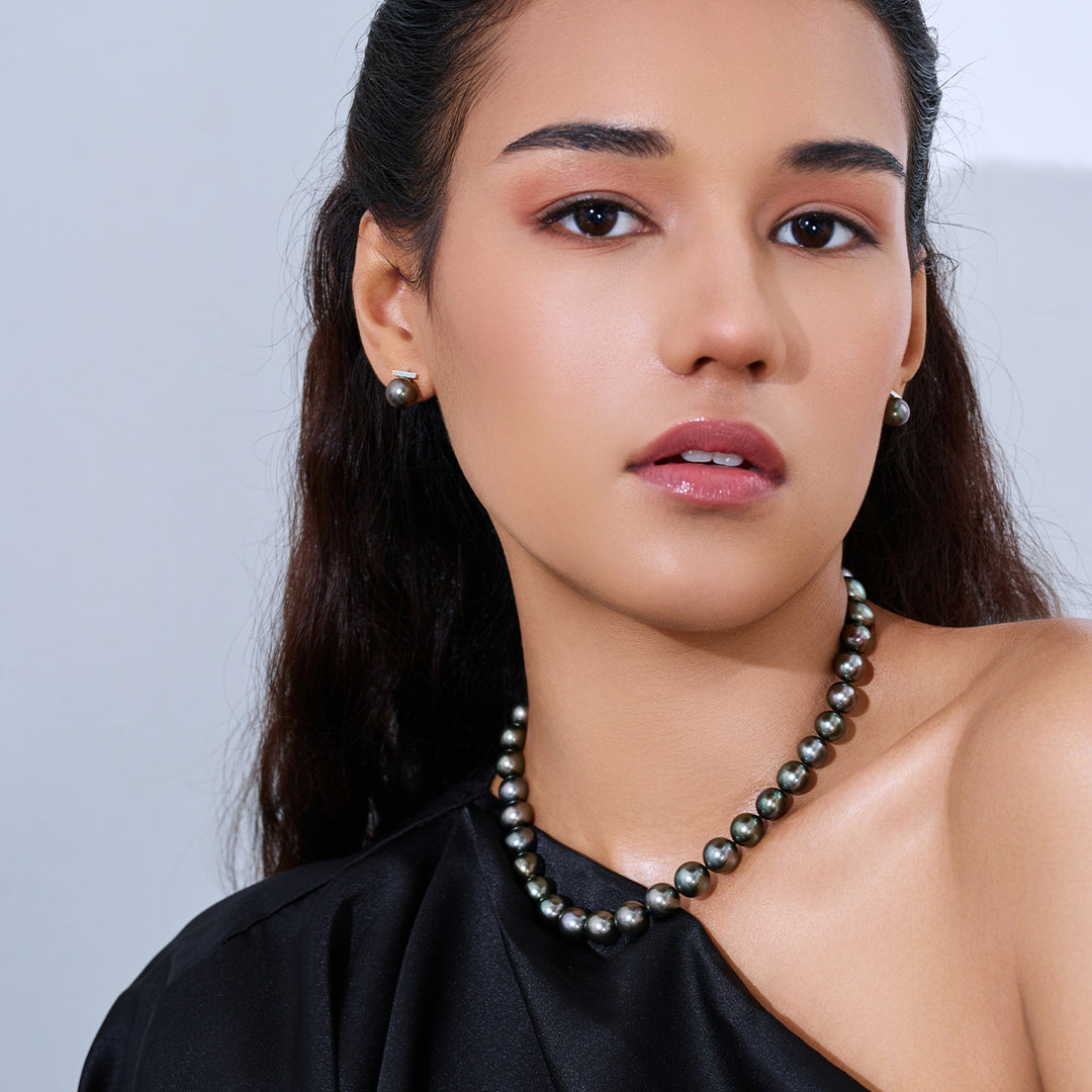 18k 純金 Aurora 孔雀圖案大溪地珍珠項鍊 KN00100