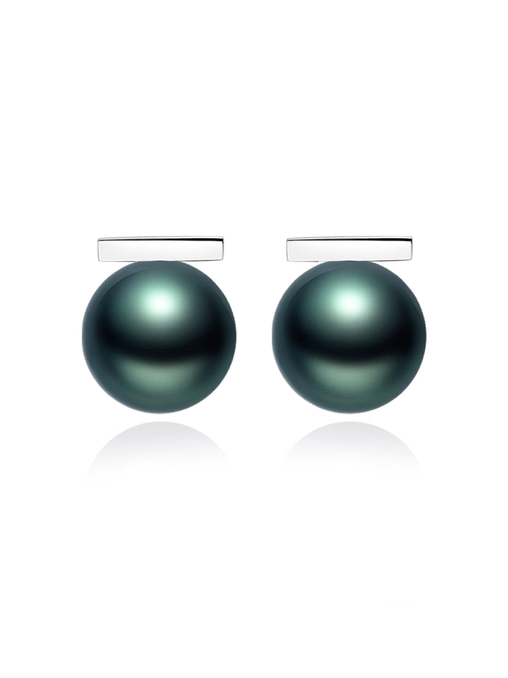 18K Gold Tahitian Pearl Earrings KE00299