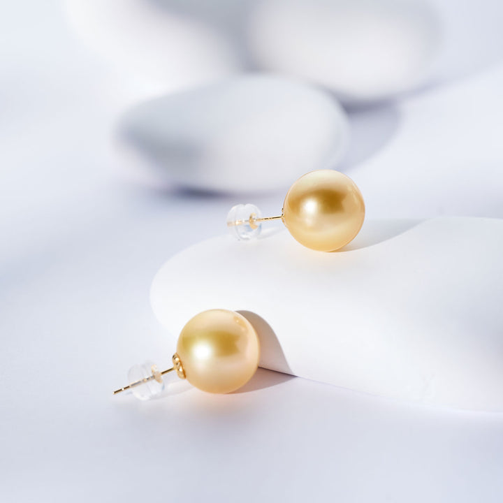 18k 순금 남해 황금 진주 귀걸이 KE00301