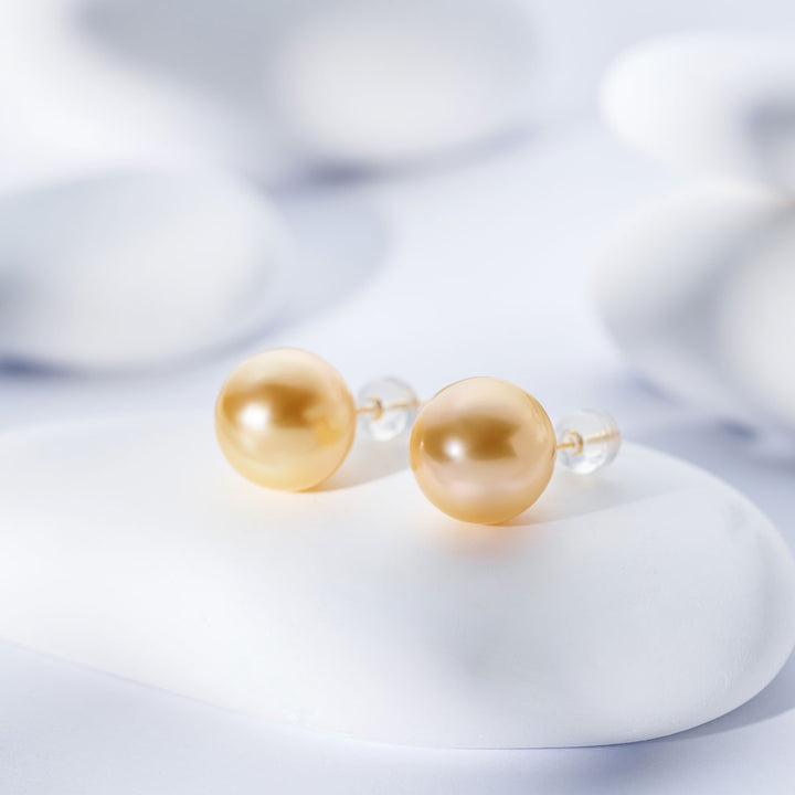 18k 순금 남해 황금 진주 귀걸이 KE00301