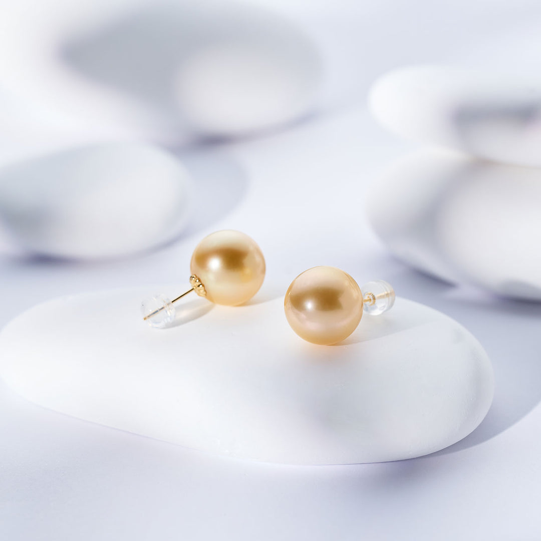 18k 순금 남해 황금 진주 귀걸이 KE00301
