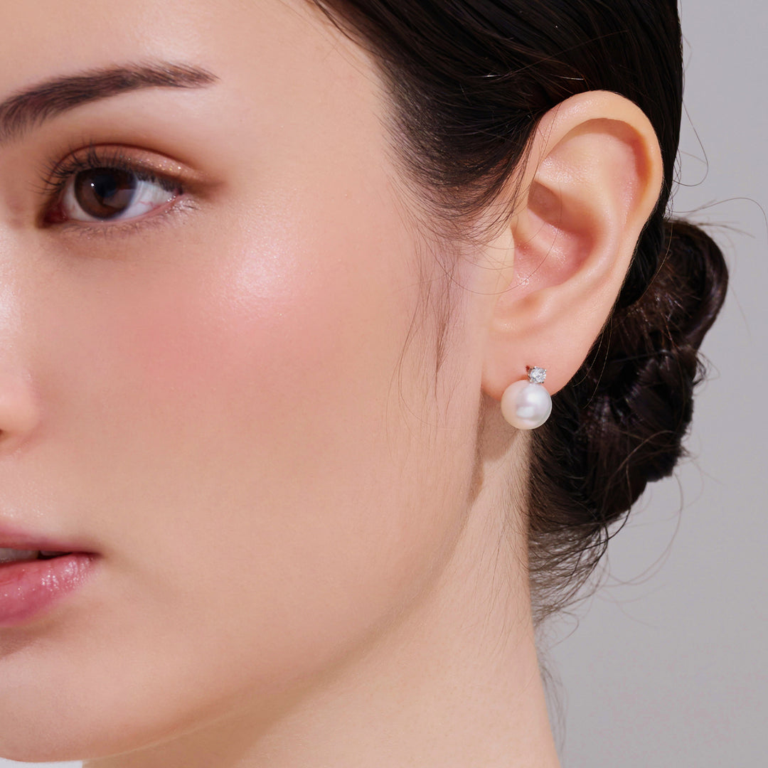 18金 花珠アコヤパールピアス KE00137