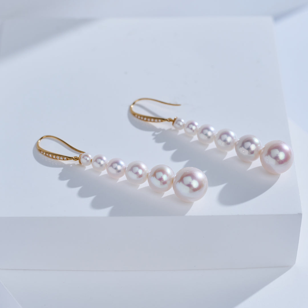 Boucles d'oreilles en perles d'eau douce en or 18 carats KE00305